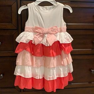 Girl’s ruffled white and pink dress.  Size 4T